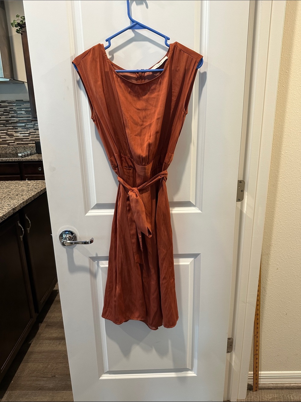 LOFT Rust Tie-Front Midi Dress